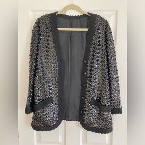 Yves Saint Laurent Sequin Silk Jacket Size Small